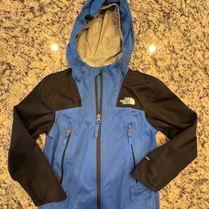 The North Face Kids Blue and Black Raincoat